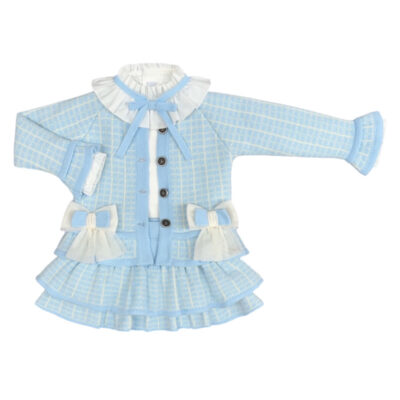 Rahigo 3 Piece Baby Skirt Set, Blue Check