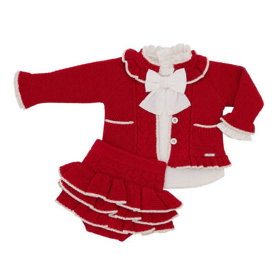 Rahigo Preorder Red 3 Piece Baby Skirt Set