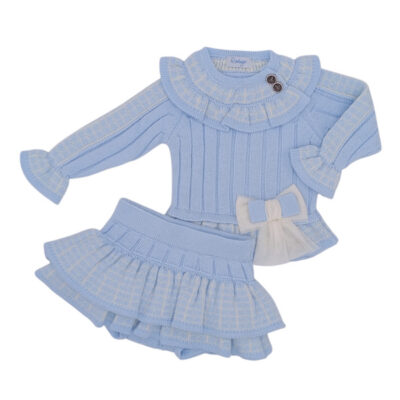Rahigo Preorder 2 Piece Baby Skirt Set, Blue Check