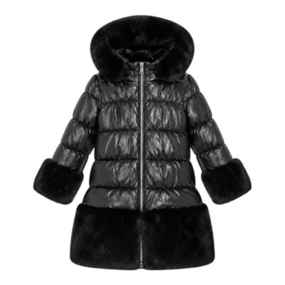 Black Fur Puffa Coat