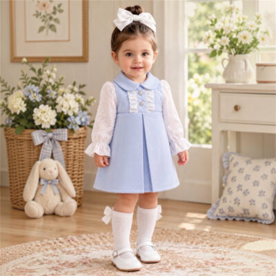 Lor Miral Blue Shirt Dress Set