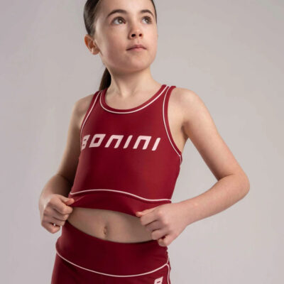 Bonini Revive Sports Crop Top, Burgundy & Pink