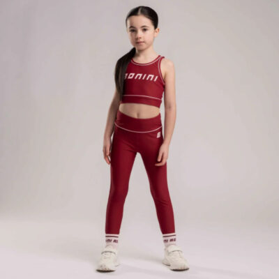Bonini Revive Sports Leggings, Burgundy & Pink